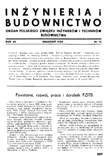 Inżynieria i Budownictwo : organ Związku Polskich Inżynierów Budowlanych R. VII nr. 12 (1950)