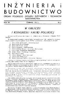 Inżynieria i Budownictwo : organ Związku Polskich Inżynierów Budowlanych R. VIII nr. 6 (1951)