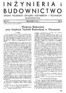 Inżynieria i Budownictwo : organ Związku Polskich Inżynierów Budowlanych R. VIII nr. 12 (1951)