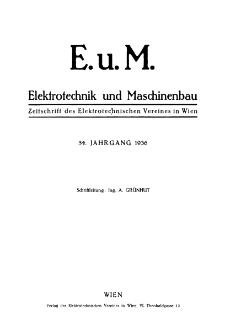 Elektrotechnik und Maschinenbau - Spis Treści Jg. 54 (1936)