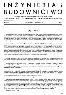 Inżynieria i Budownictwo : organ Związku Polskich Inżynierów Budowlanych R. IX nr. 5 (1952)
