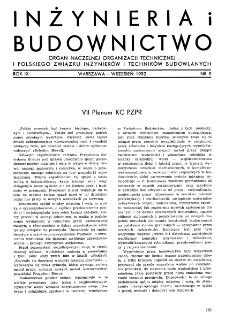 Inżynieria i Budownictwo : organ Związku Polskich Inżynierów Budowlanych R. IX nr. 9 (1952)