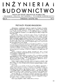 Inżynieria i Budownictwo : organ Związku Polskich Inżynierów Budowlanych R. IX nr. 11 (1952)