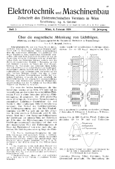 Elektrotechnik und Maschinenbau Jg. 52 H. 5 (1934)