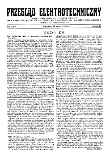 Przegląd Elektrotechniczny : organ Stowarzyszenia Elektrotechników Polskich R. XXIV z. 12 (1948)