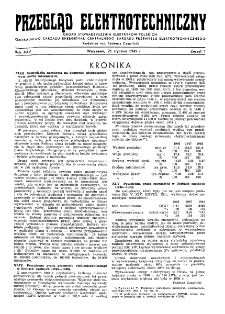 Przegląd Elektrotechniczny : organ Stowarzyszenia Elektrotechników Polskich R. XXV z. 1 (1949)
