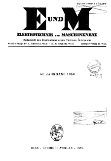 Elektrotechnik und Maschinenbau - Spis Treści Jg. 67 (1950)