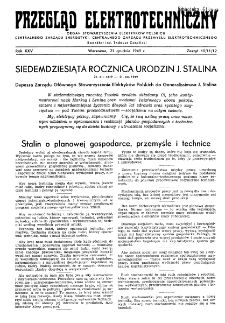 Przegląd Elektrotechniczny : organ Stowarzyszenia Elektrotechników Polskich R. XXV z. 10/11/12 (1949)