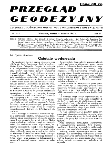 Przegląd Geodezyjny : czasopismo poświęcone miernictwu i zagadnieniom z nim związanym R. III nr. 3-4 (1947)