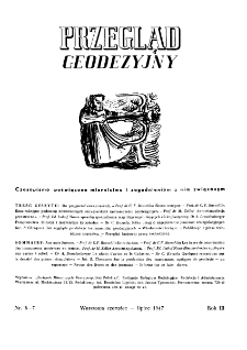 Przegląd Geodezyjny : czasopismo poświęcone miernictwu i zagadnieniom z nim związanym R. III nr. 6-7 (1947)