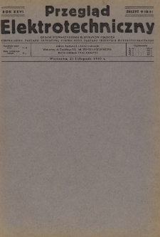 Przegląd Elektrotechniczny : organ Stowarzyszenia Elektrotechników Polskich R. XXVI z. 9-10-11 (1950)