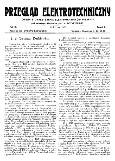 Przegląd Elektrotechniczny : organ Stowarzyszenia Elektrotechników Polskich R. IX z. 2 (1927)