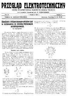 Przegląd Elektrotechniczny : organ Stowarzyszenia Elektrotechników Polskich R. IX z. 7 (1927)