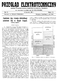 Przegląd Elektrotechniczny : organ Stowarzyszenia Elektrotechników Polskich R. IX z. 12 (1927)