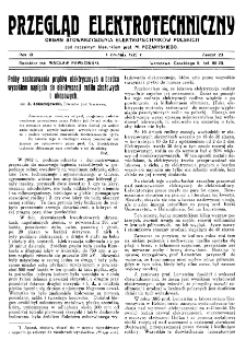 Przegląd Elektrotechniczny : organ Stowarzyszenia Elektrotechników Polskich R. IX z. 23 (1927)
