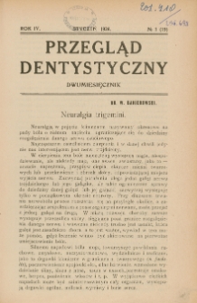 Przegląd Dentystyczny R. IV (1924) nr 1 (19)