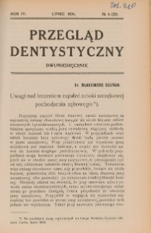 Przegląd Dentystyczny 1924, R. IV, nr 4 (22)