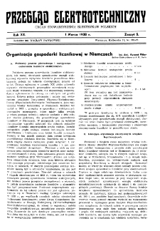 Przegląd Elektrotechniczny : organ Stowarzyszenia Elektrotechników Polskich R. XX z. 5 (1938)