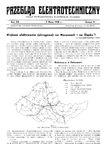 Przegląd Elektrotechniczny : organ Stowarzyszenia Elektrotechników Polskich R. XX z. 9 (1938)