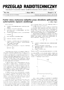 Przegląd Radiotechniczny: ogłaszany staraniem Sekcji Radiotechnicznej Stow. Elektr. Polskich R. XVI z. 9-10 (1938)