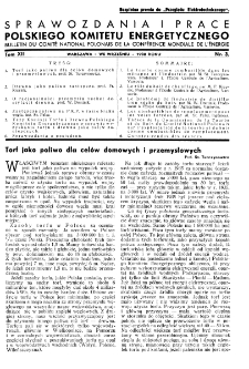 Sprawozdania i Prace Polskiego Komitetu Energetycznego T. XII nr 3 (1938)