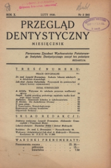 Przegląd Dentystyczny R. X (1930) nr 2 (86)
