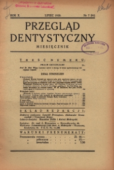 Przegląd Dentystyczny R. X (1930) nr 7 (91)
