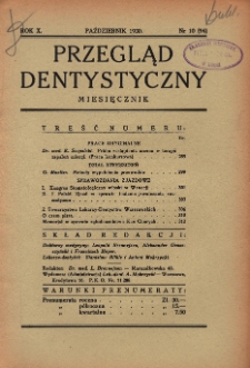 Przegląd Dentystyczny R. X (1930) nr 10 (94)
