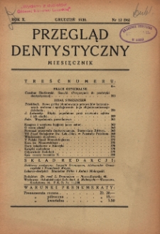 Przegląd Dentystyczny R. X (1930) nr 12 (96)