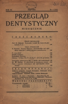 Przegląd Dentystyczny R. XI (1931) nr 5 (101)