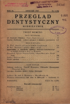 Przegląd Dentystyczny 1929, R. IX, nr 4 (76)