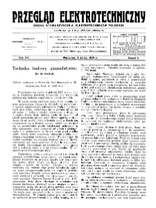 Przegląd Elektrotechniczny : organ Stowarzyszenia Elektrotechników Polskich R. VIII z. 5 (1926)