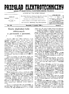 Przegląd Elektrotechniczny : organ Stowarzyszenia Elektrotechników Polskich R. VIII z. 8 (1926)