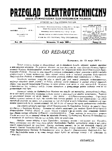 Przegląd Elektrotechniczny : organ Stowarzyszenia Elektrotechników Polskich R. VIII z. 10 (1926)