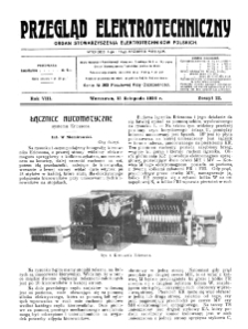 Przegląd Elektrotechniczny : organ Stowarzyszenia Elektrotechników Polskich R. VIII z. 22 (1926)