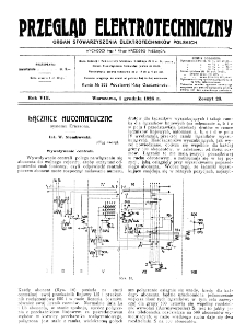 Przegląd Elektrotechniczny : organ Stowarzyszenia Elektrotechników Polskich R. VIII z. 23 (1926)