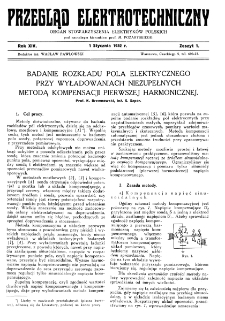 Przegląd Elektrotechniczny : organ Stowarzyszenia Elektrotechników Polskich R. XIV z. 1 (1932)