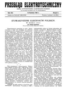 Przegląd Elektrotechniczny : organ Stowarzyszenia Elektrotechników Polskich R. XIV z. 8 (1932)
