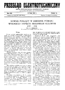 Przegląd Elektrotechniczny : organ Stowarzyszenia Elektrotechników Polskich R. XIV z. 10 (1932)