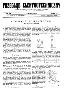 Przegląd Elektrotechniczny : organ Stowarzyszenia Elektrotechników Polskich R. XIV z. 15 (1932)
