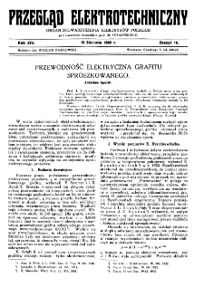 Przegląd Elektrotechniczny : organ Stowarzyszenia Elektrotechników Polskich R. XIV z. 16 (1932)