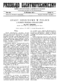 Przegląd Elektrotechniczny : organ Stowarzyszenia Elektrotechników Polskich R. XIV z. 18 (1932)