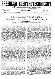 Przegląd Elektrotechniczny : organ Stowarzyszenia Elektrotechników Polskich R. XIV z. 22 (1932)