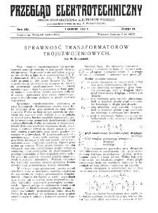 Przegląd Elektrotechniczny : organ Stowarzyszenia Elektrotechników Polskich R. XIV z. 23 (1932)