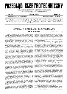 Przegląd Elektrotechniczny : organ Stowarzyszenia Elektrotechników Polskich R. XVI z. 3 (1934)