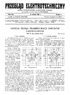 Przegląd Elektrotechniczny : organ Stowarzyszenia Elektrotechników Polskich R. XVI z. 4 (1934)
