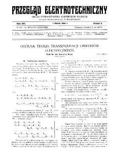 Przegląd Elektrotechniczny : organ Stowarzyszenia Elektrotechników Polskich R. XVI z. 5 (1934)
