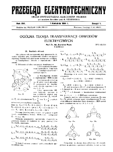 Przegląd Elektrotechniczny : organ Stowarzyszenia Elektrotechników Polskich R. XVI z. 7 (1934)