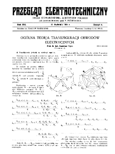 Przegląd Elektrotechniczny : organ Stowarzyszenia Elektrotechników Polskich R. XVI z. 8 (1934)
