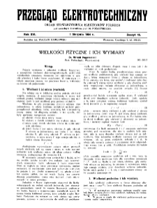 Przegląd Elektrotechniczny : organ Stowarzyszenia Elektrotechników Polskich R. XVI z. 15 (1934)